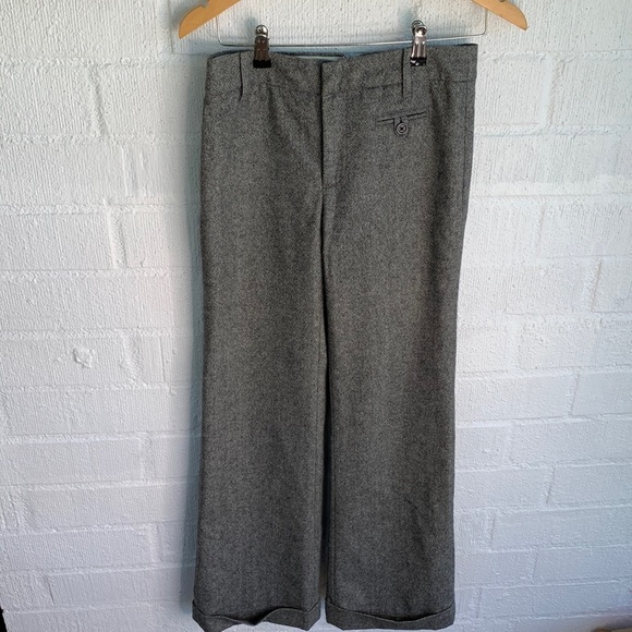 Gap Stretch Wool Hemmed Black High Rise Trousers sz 4R - Picture 1 of 9